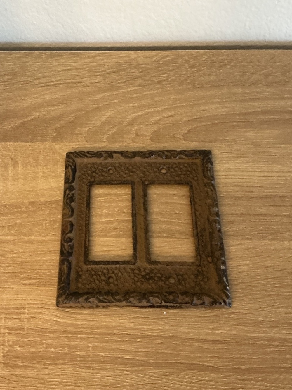 Cast iron double toggle switch plate cover